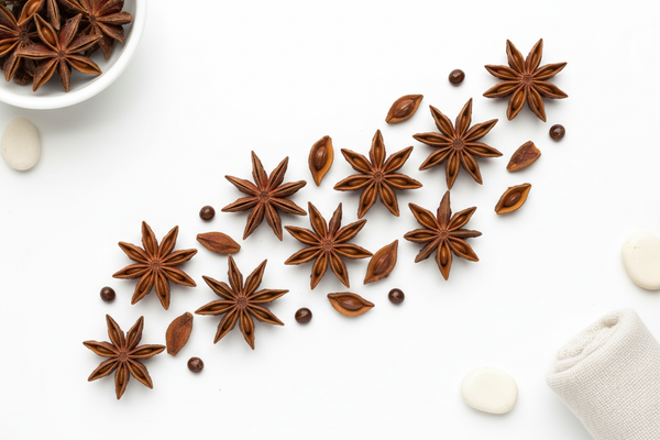 anise on a white background