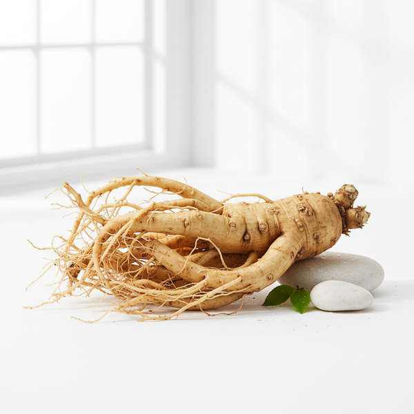 image of ginseng on white background